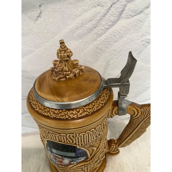 Avon A Christmas Carol Scrooge Beer Mug Stein Attached Lid 1996 Collectable - Picture 4 of 6